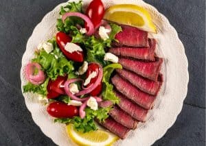 Steak and salad