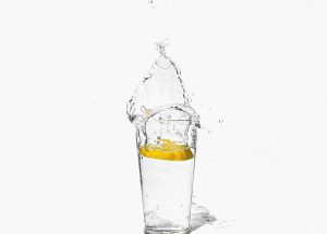 Lemon in a water glass