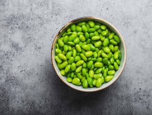 Bowl of edamame beans