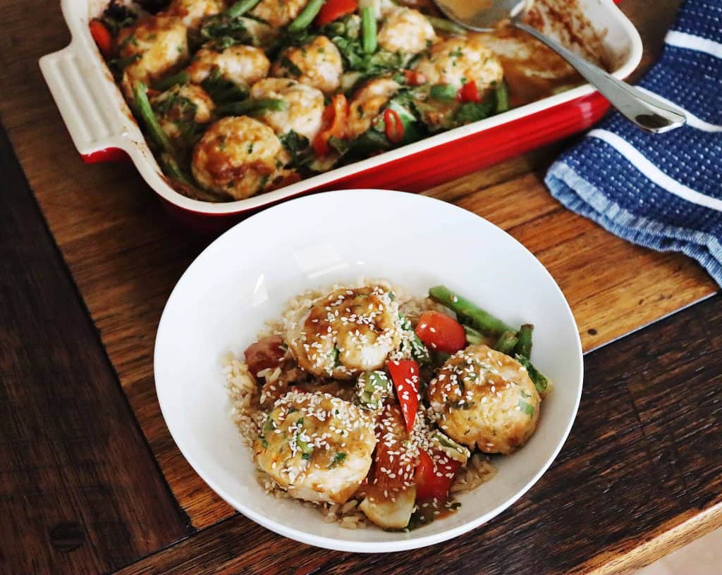 Satay chicken meatballs